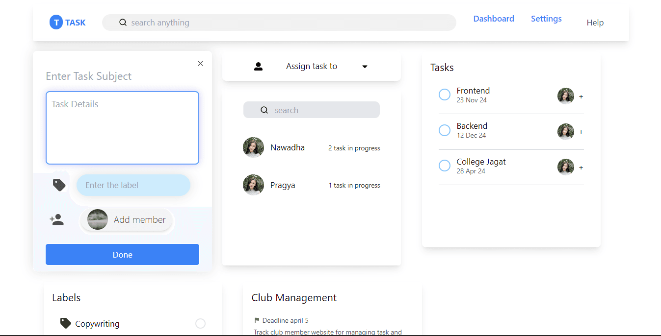 Club Management Tool